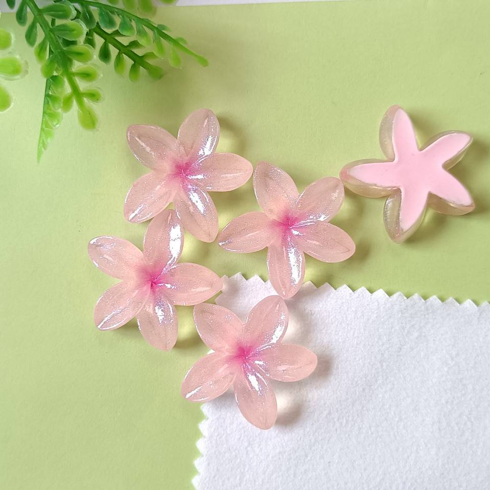 100PCS 29*30mm Five Petal Series Miniature Flat Back Resin Cabochons for Hairpin Scrapbooking DIY Home Decor Craft Accessories