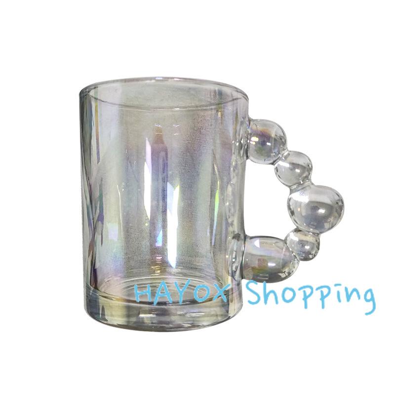 Creative Heat-Resistant Clear Glass Cup European Style Handle Mug for Coffee Latte Milk Cocktail Elegant Gift for Friends