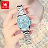 Olevs 5632 Quartz Watch for Women Fashion Sports Chronograph Luminous Calendar Diamond 18mm Alloy Multi-Functional Gift