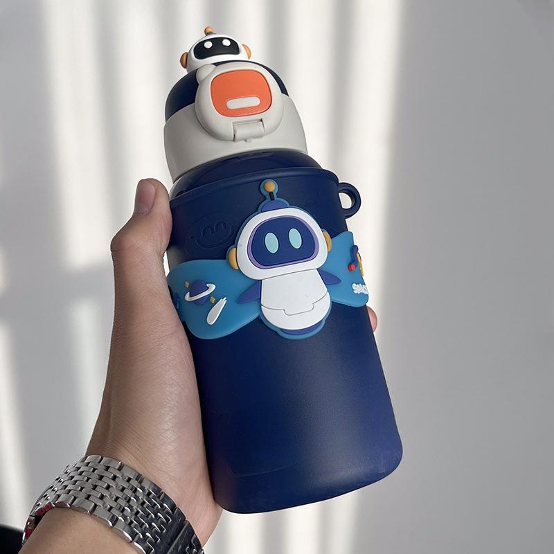 304 Stainless Steel Strap Looks Charming and Charming Large-capacity Straws Childrens Baby Students Insulated Cups 500ml