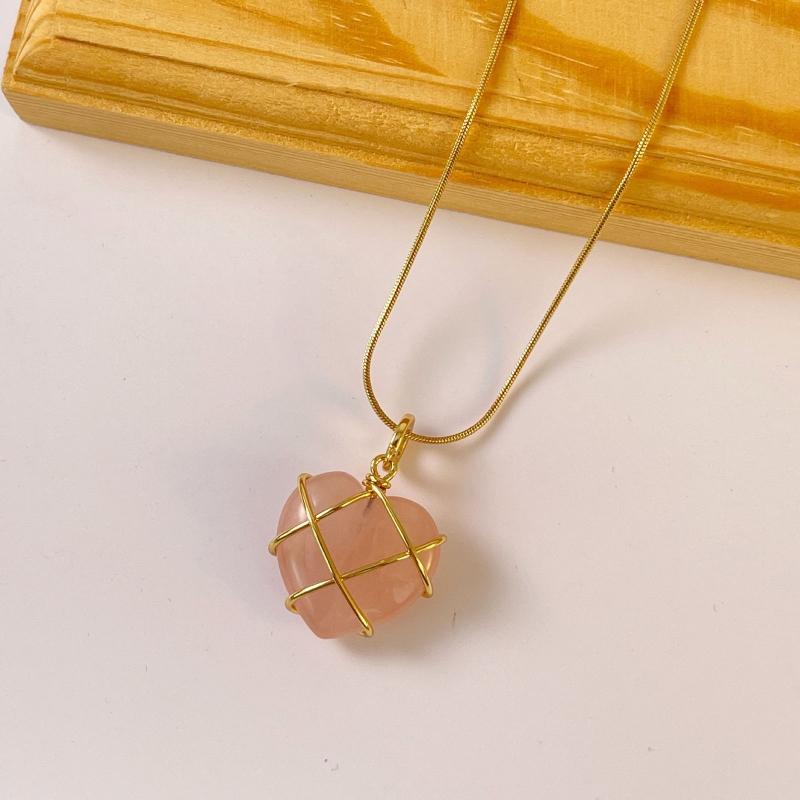 2 Pcs Diamond Castle Necklaces Fashion Birth Stone Heart Necklace Heart-shaped Crystal Pendant Jewelry for Teenage Girls