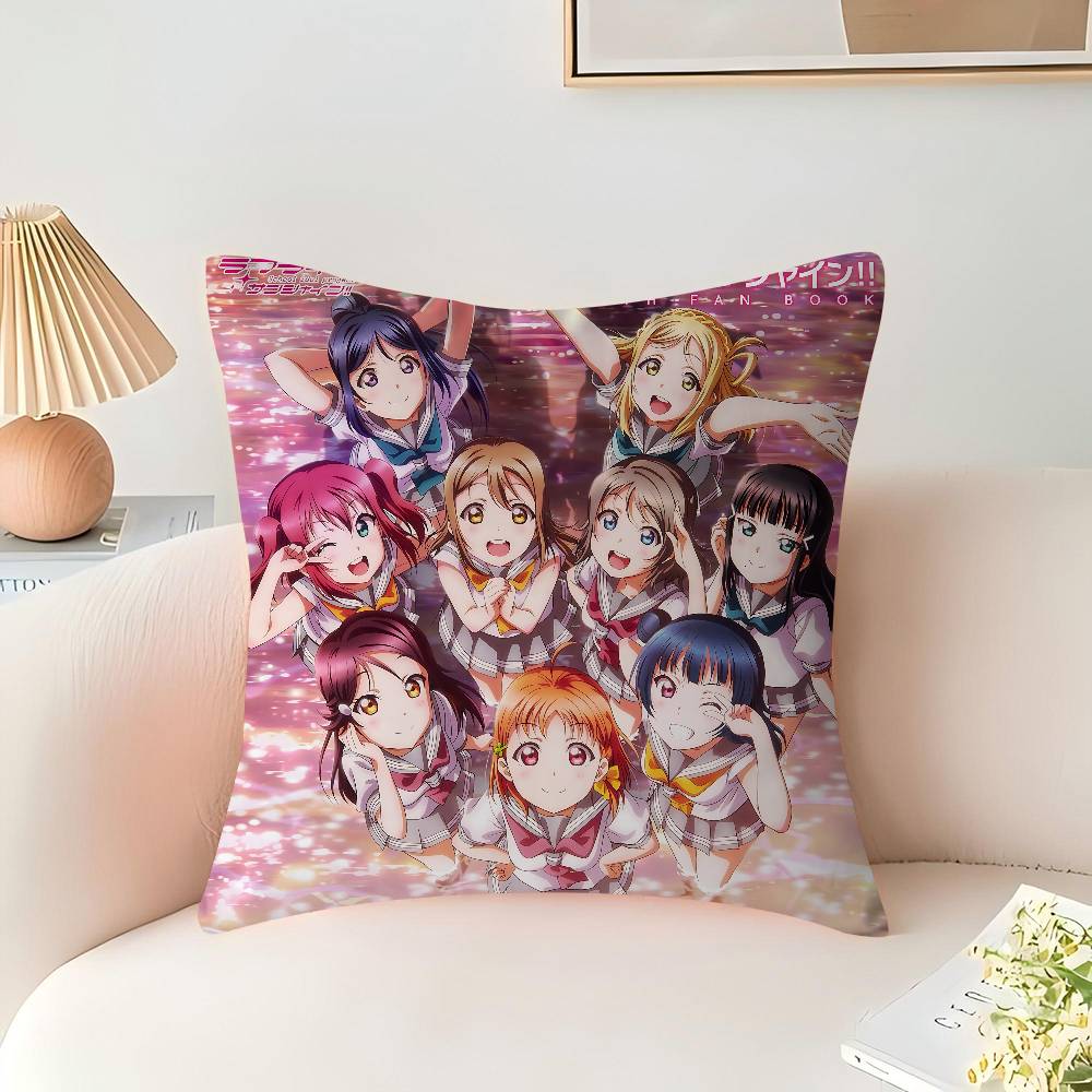 Anime L-Love Live S-Sunshine Cushion Cover Car Throw Pillow Case For Sofa Car Christmas Gift 40x40cm 45x45cm