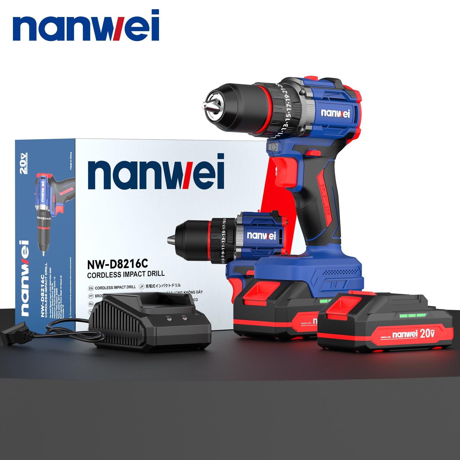 

Електрична викрутка NANWEI 70 Нм з функцією удару, патрон 13 мм, 20 В 2.0ah battery x2