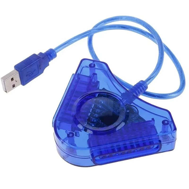 1 Pcs USB Dual Player Converter Adapter Cable for PS2 PC USB Game Controller with CD Driver