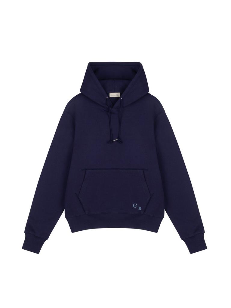 [Organic Cotton] Navy Logo Embroidered Hoodie