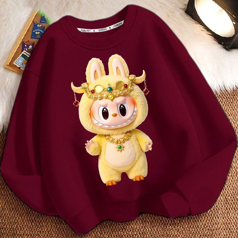 Barneklær Sweatshirts for vår og høst, Langermede løse sweatshirts for gutter og jenter