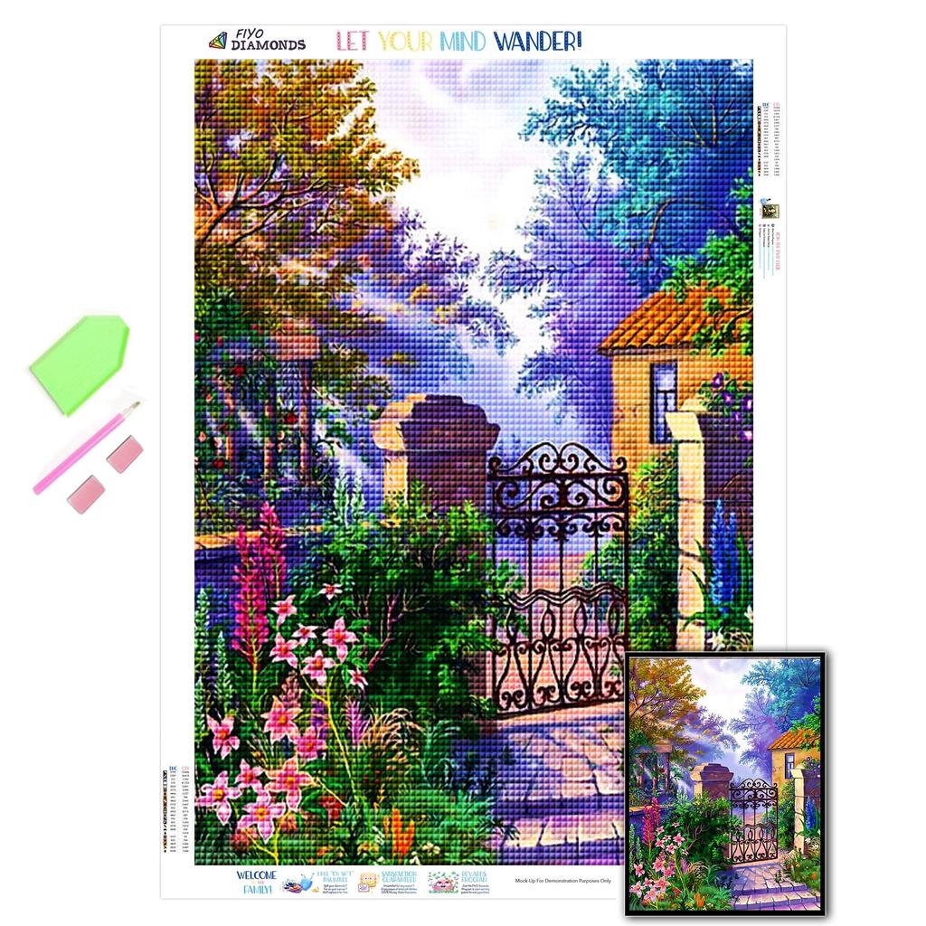 Diamond Painting Garden Entrance Cross Stitch Diamond Embroidery Landscape Diamond Mosaic Crafts Home Decoration