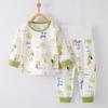 Children's Cotton Underwear Set: Wireless, High-Waisted Tummy Protection Pants, Toddler Autumn/Winter Two-Piece Base Layer.