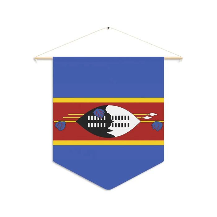 Fanion – Drapeau l'Eswatini – 30 x 45 cm – Polyester – À Suspendre – Pixelforma chiaro