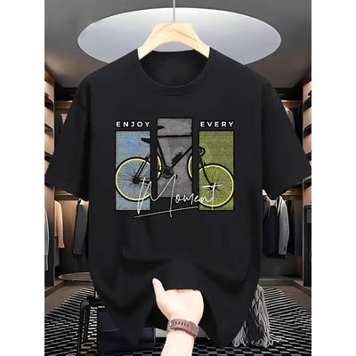 Europäische Größen Sommer Herren Mode Kurzarm T-Shirt mit Buchstabenmuster Aufdruck Rundhals T-Shirts Für Herren