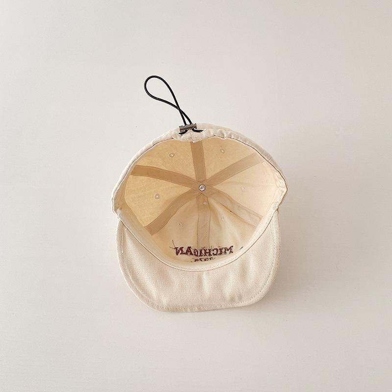 Korean Letter Baby Baseball Cap Simple Embroidered Peaked Hat for Boy Gril Summer Adjustable Soft Brim Kids Sun Hats Gorras