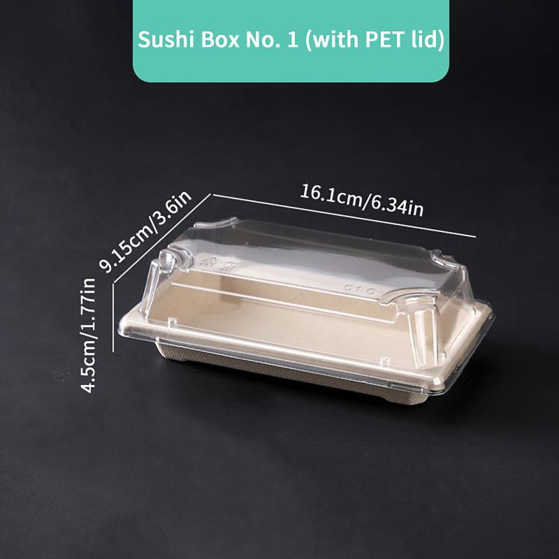 Disposable Sushi Box Home Takeaway Packaging Box Environmentally Friendly And Biodegradable Rectangular Sushi Plate Meal Box