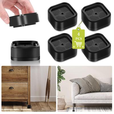 4Pcs Adjustable Furniture Feet Riser Stackable Chair Heightening Foot Pad Bed Raising Blocks For Table Desk Couch Chair Sofa