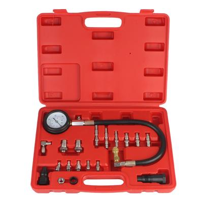 18-teiliges Messgeräte-Set 0-1000 Psi TU-15A Autowerkzeuge Adapter-Set Dieselmotor Zylinder Kompressionsprüfer Kit Messgerät Diagnosewerkzeug-Set