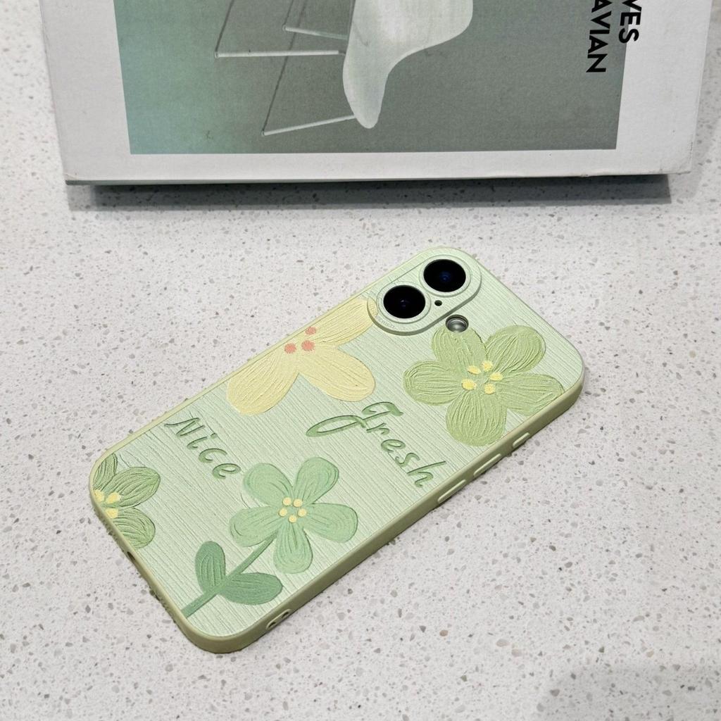 Oil Painting Flower Is Suitable for Apple 17 Silicone 16pro Soft 15 Hanging Chain 14 Simple 13iphone High Value Mobile Phone Case