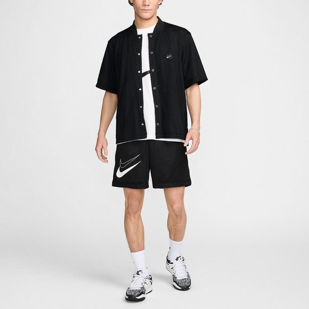 Nike Logo-Print Mittelhohe Gerade Locker Lässige Shorts Herrenshorts Schwarz FN3038-010