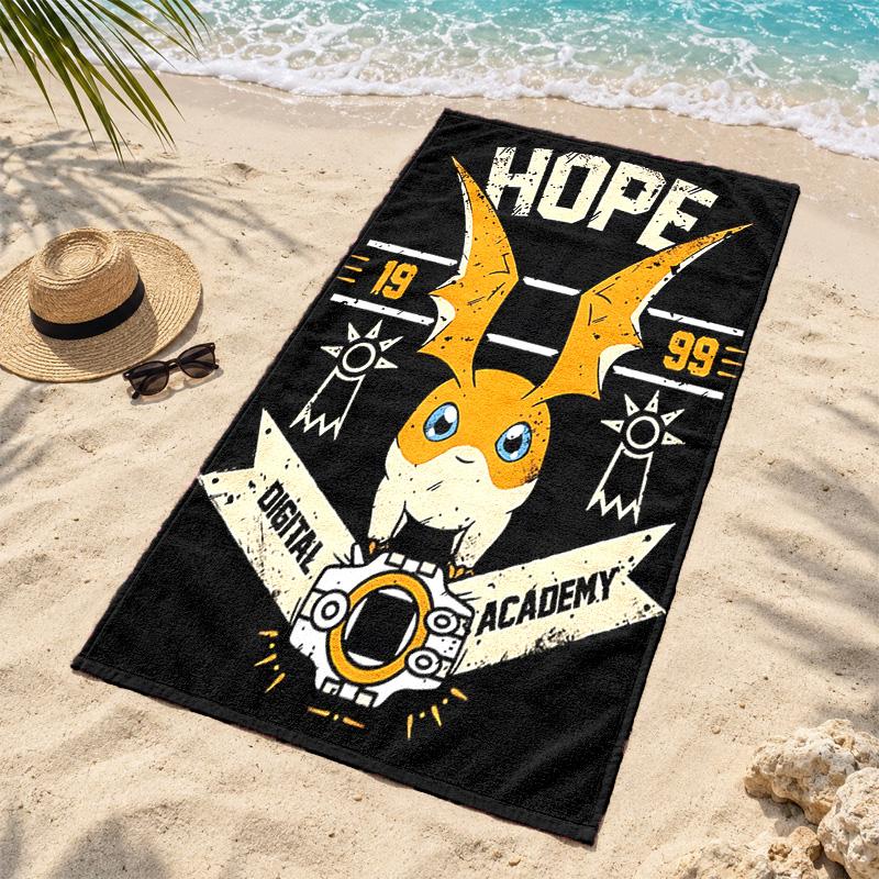 Digimon Microfiber Beach Towel Quick Dry Sand Free Lightweight Beach Towels for Travel Swimming Camping