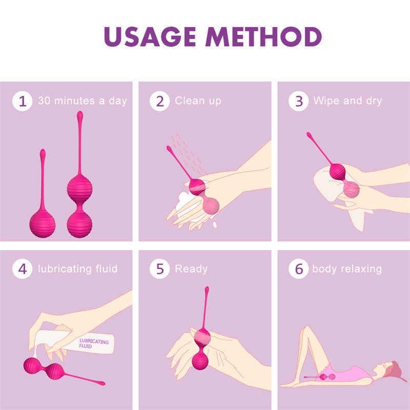 Silicone Smart Love Kegel Ball for Vaginal Tight Exercise Machine Vibrating Ben Wa Ball of Sex Toys for Women Dumbbell Ball