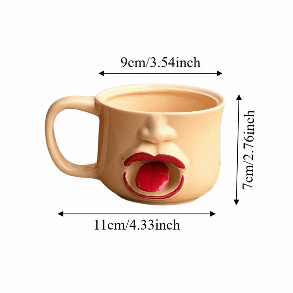 300ml Movable Tongue Cup Playful Ceramic Mug Water Cup Restless Tongue Cup Gift