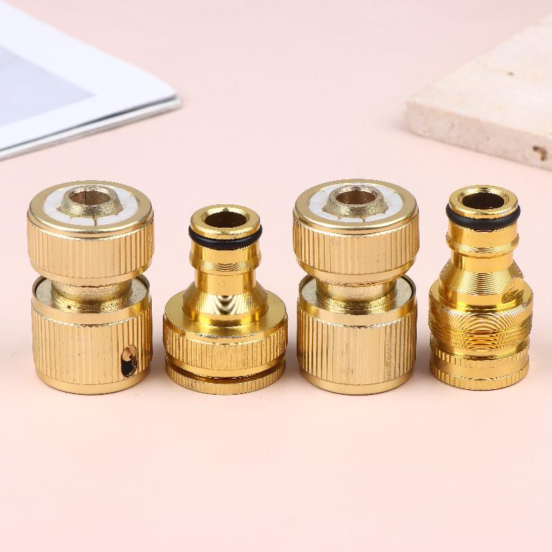 2Pcs Standard Aluminum Hose Connector Set - 4/6'' Tap Fitting Quick Connect For Garden Pipes Hose Connector