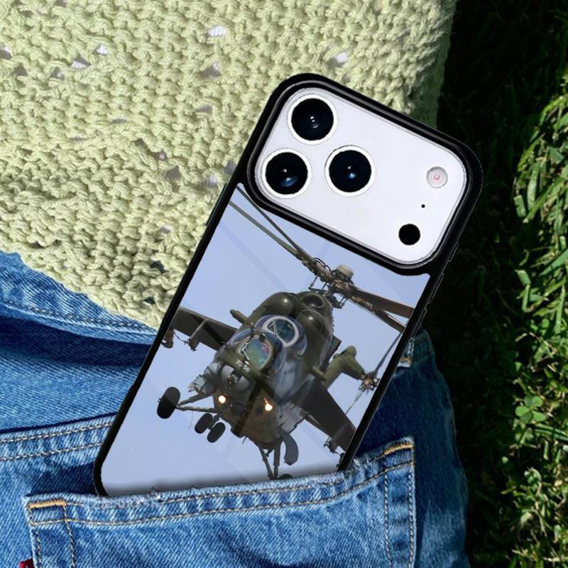 Mil Mi 24 Hind Helicopter mobile phone case Compatible with IPhone 17 16 15 14 13 12 11Pro Max 17 Air cover iPhone 12