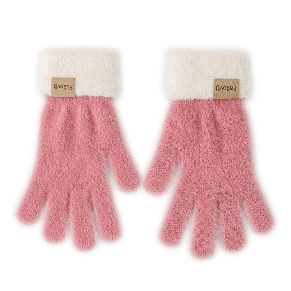 Thickened Winter Gloves Windproof Knitted Gloves Fashion Warm Gloves Women