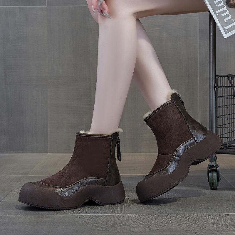 9969 Leather High-top Shoes Children's New Versatile Autumn and Winter Platform Sports and Leisure Shoes