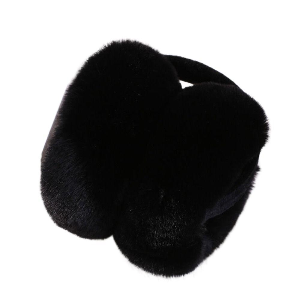 

Comfortable Cold-proof Folding Plush Ear Cover Girl Earmuffs Winter Earmuffs Student Earmuffs чёрный