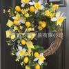 Artificial Lemon Peony Wreath Wall Hanging Decor Door Home Festival Party Decoration