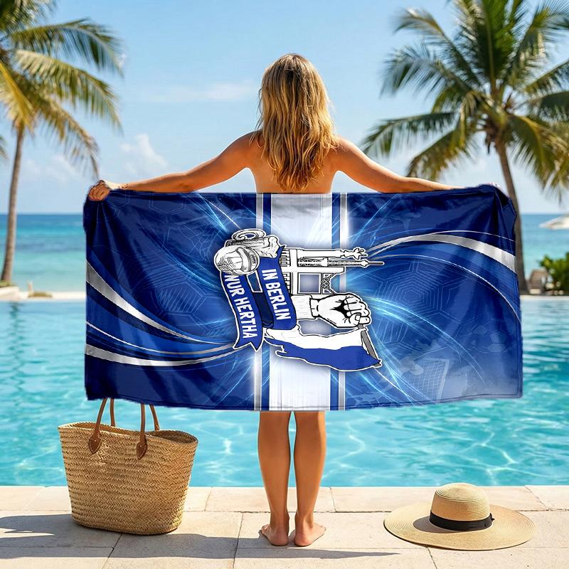 Hertha BSC FC estampado Secado Rápido Toalla de Playa Microfibra Absorbente Portátil Viaje Natación Toalla