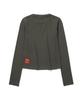 Syupeodeulai W Vintage Big Logo Crop Long Sleeve T-Shirt Dark Gray