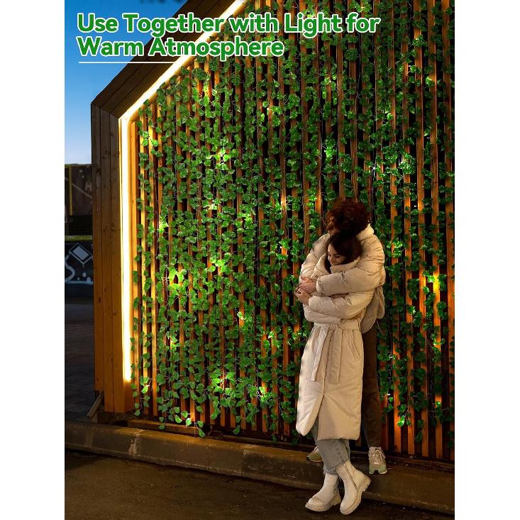 Kalolary 12 Pack Artificial Ivy Garlands, 88FT Scindapsus Leaf Fake Vines Plants Greenery Hanging Plants Vine Fake Plants for Wedding Bedroom