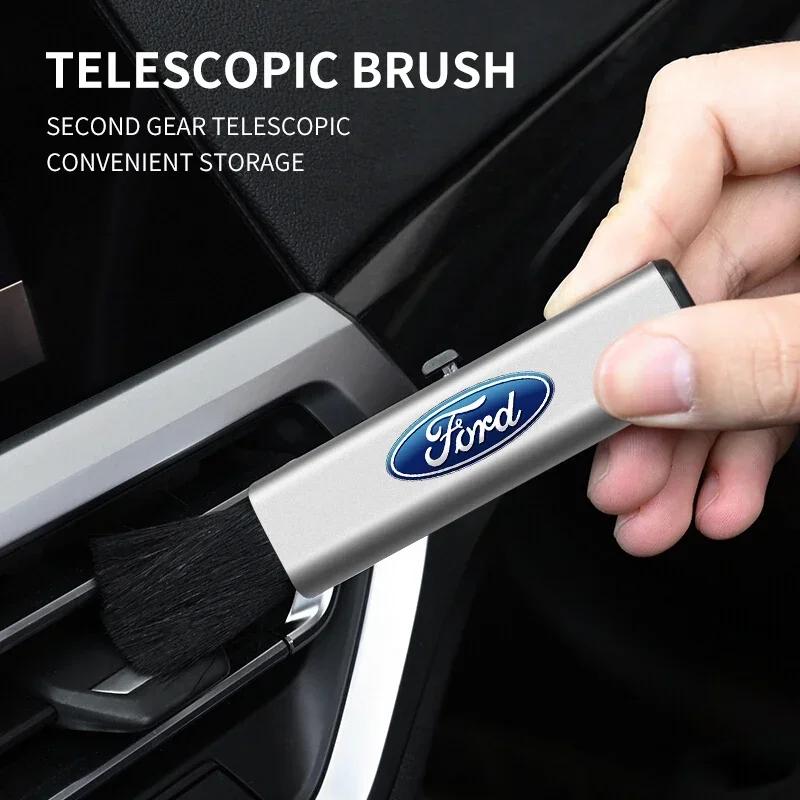 Naklejka Samochodowa 2026 Ford Nowy 2025 Gorący Samochód Teleskopowy Plastikowy Uchwyt Wełniany Mały Pędzel Do Ford Focus mk2 mk3 Fiesta mk7 Ranger Monde