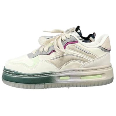 Li Ning Future C1 Bequeme Vielseitige Rutschfeste Abriebfeste Low-Top Skate Schuhe Damen Sneaker Weiß Grau Grün AGCU032-16
