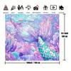 2D Flat, 1pc, Underwater Mermaid Birthday Backdrop, Purple Coral and Pearl Glitter Scales for Party Decorations Background