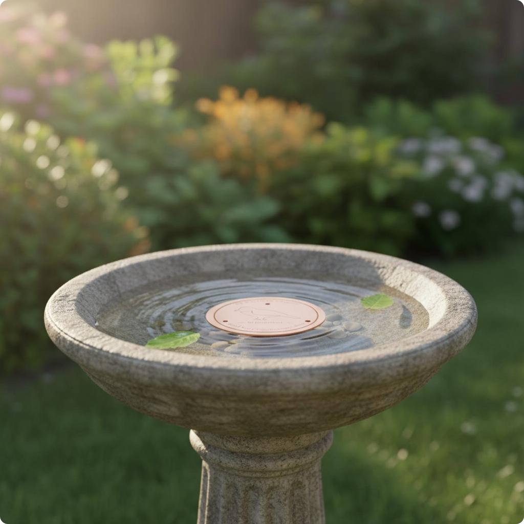 Bird Bath Purification Disk Universal Fit Birdbath Copper Disc Outdoor Water Care Reinforced Design Garden Decor