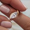 Anello di Fidanzamento in Moissanite Taglio Marquise con Certificato Anello di Matrimonio Solitario in Diamante Bypass 925 per Donna