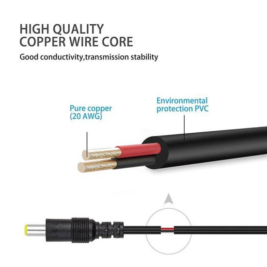 DOONJIEY 2.1x5.5mm Male To Female DC-12V Power Cable Extension Cord for CCTV
