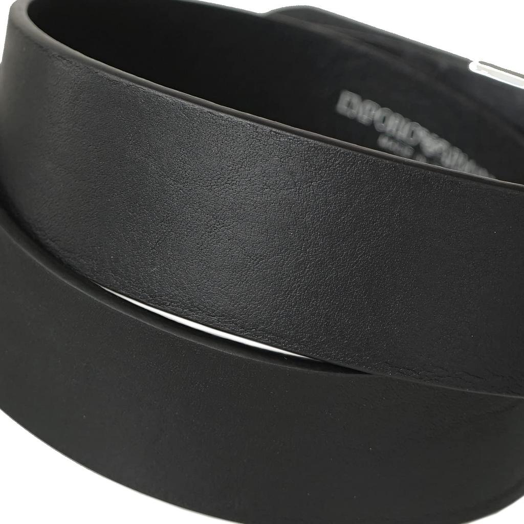 Emporio Armani Black Y4S201 YDD6G 80001 95 Men's Belt, 3.8cm Wide, [Used]