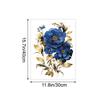 Self-adhesive Gorgeous Blue Peony Wall Stickers Large Flowers for Dining Room Accent Wall Home Decor