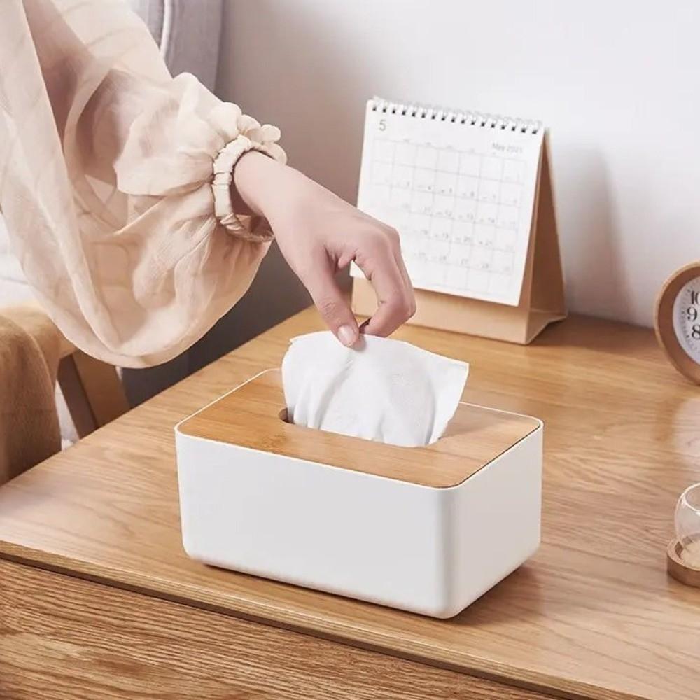Multi-Function Tissue Box Wooden Cover Tissue Case New Tissue Holder  Desktop