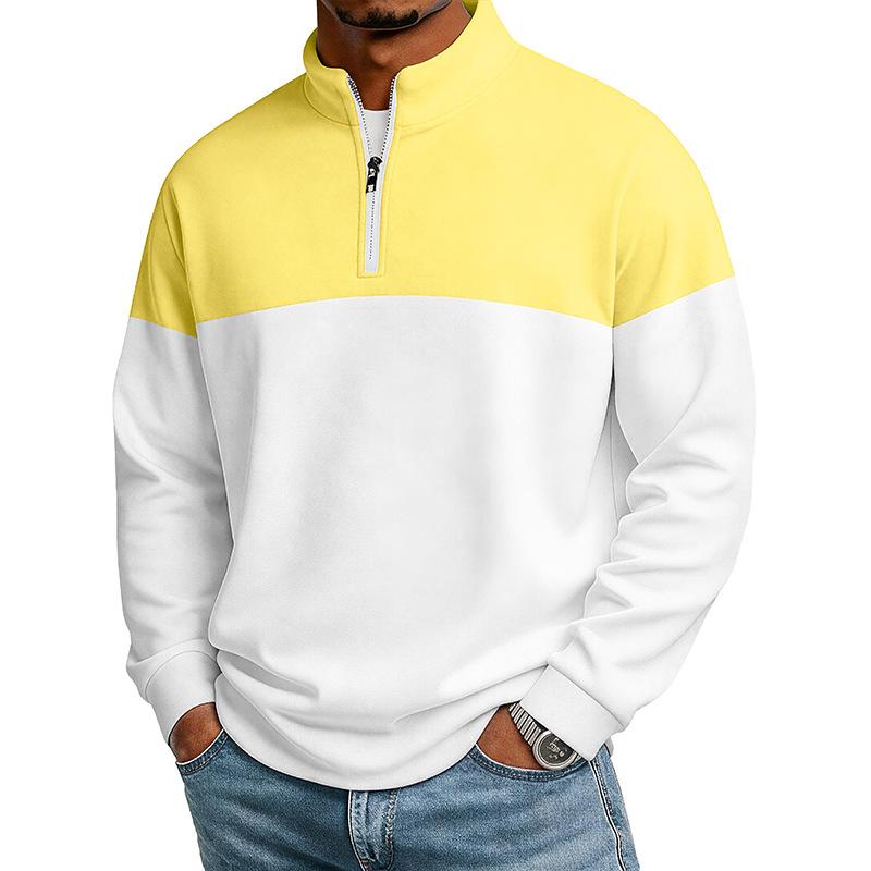 Men Half Zip Stand Collar Sweatshirt Long Sleeve Casual Loose Pullover Tops Autumn Winter Fashion Male Daily Comfortable Streetwear Sweatshirts