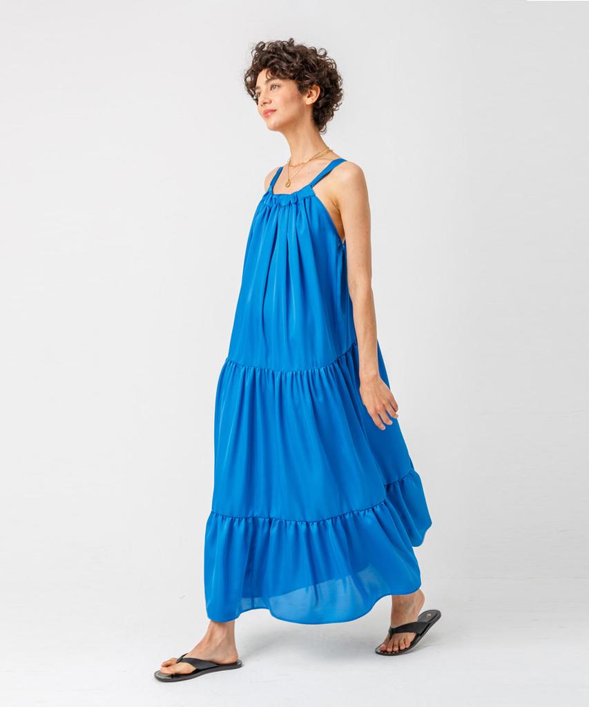 PAGE Strap Tiered Dress_Blue