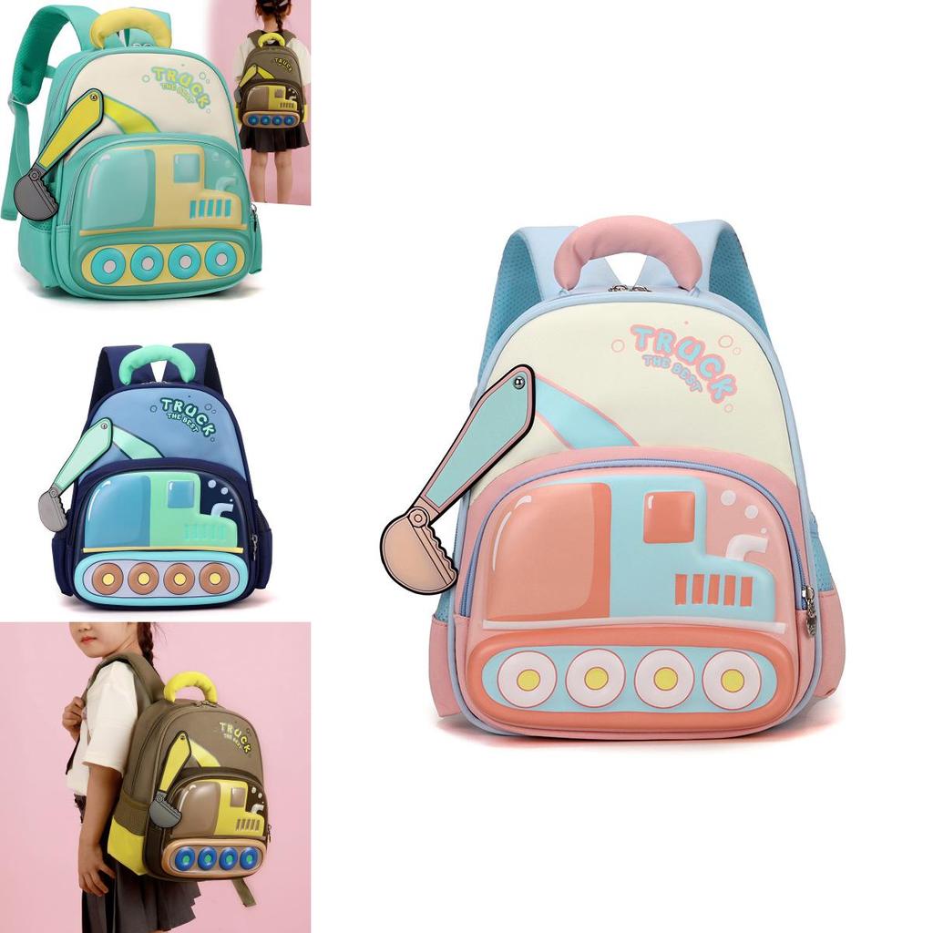 Kids School Backpack With Car Print For Toddlers And Preschoolers Made Of Durable Nylon