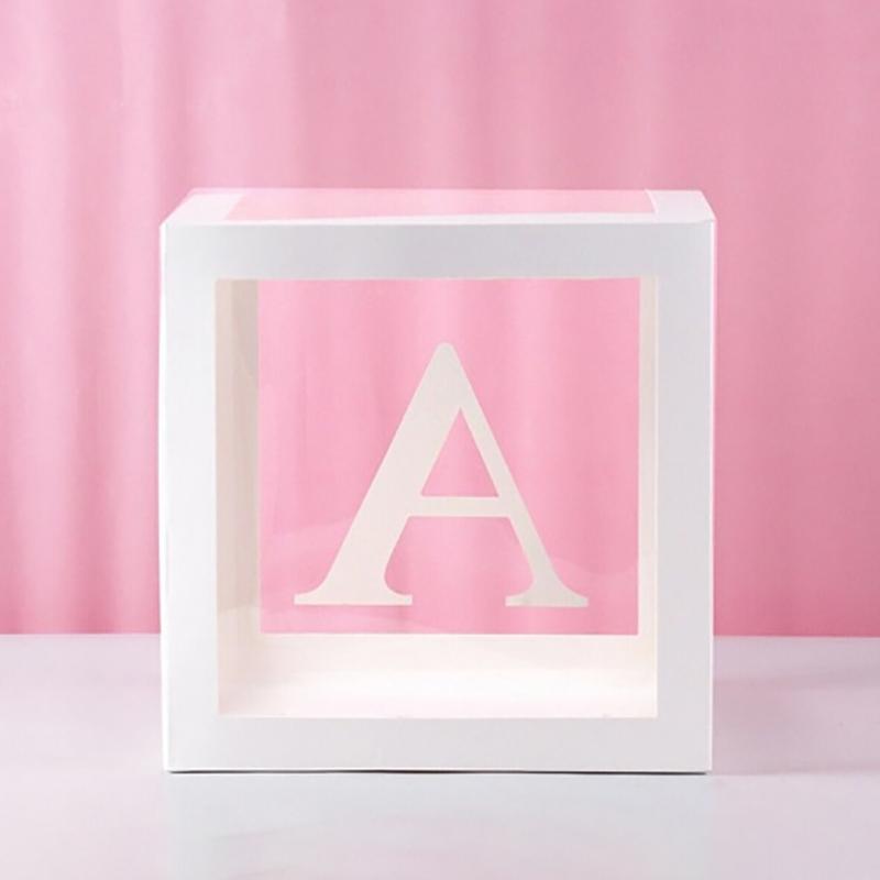 

Transparent Letter Balloon Box Decorations Happy Birthday Wedding Decor Birthday Party Supplies Balloon Box
