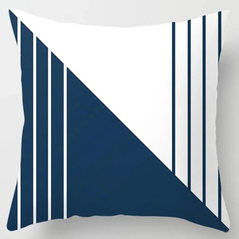 

Современная простая темно-синяя наволочка с геометрическим рисунком, домашняя подушка для дивана, наволочка 66x66cm бордовый