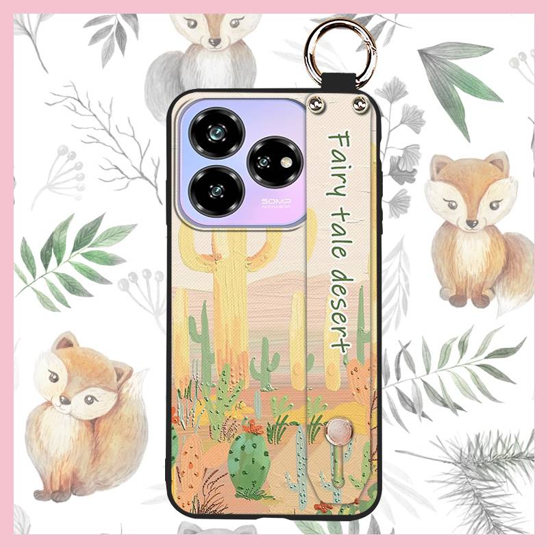 Waterproof Dirt-resistant Phone Case For ZTE Blade V60 Design/Axon 60 Lite Anti-knock Flower Wristband Soft case Lanyard