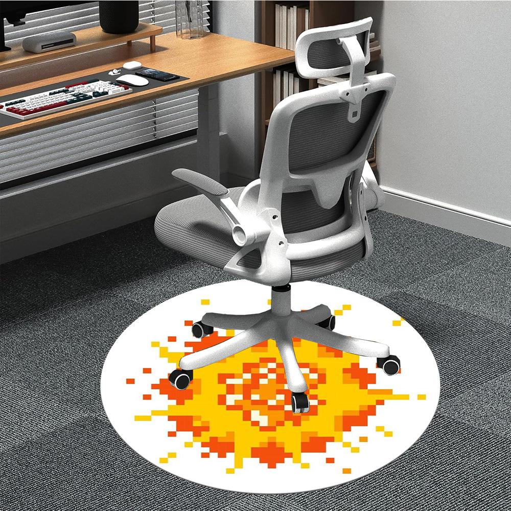 

1pc Pixel Sun Carpet for Office Non-Slip, Round Carpet, Soft & Comfortable, Carpet for Office, Round Floor Mat yy251225141 80cm by 80cm