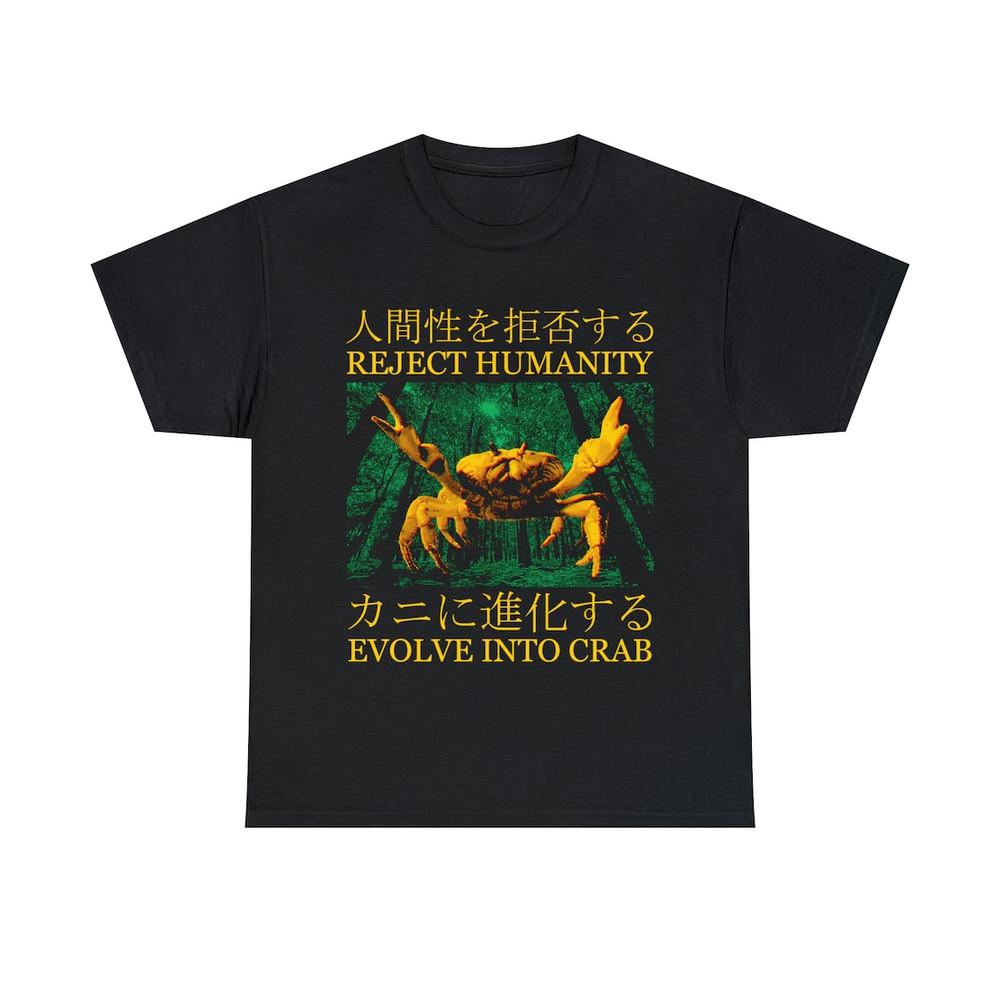 

Evolve into Crab Japanese Vintage T-Shirt, Unisex tee 4XL