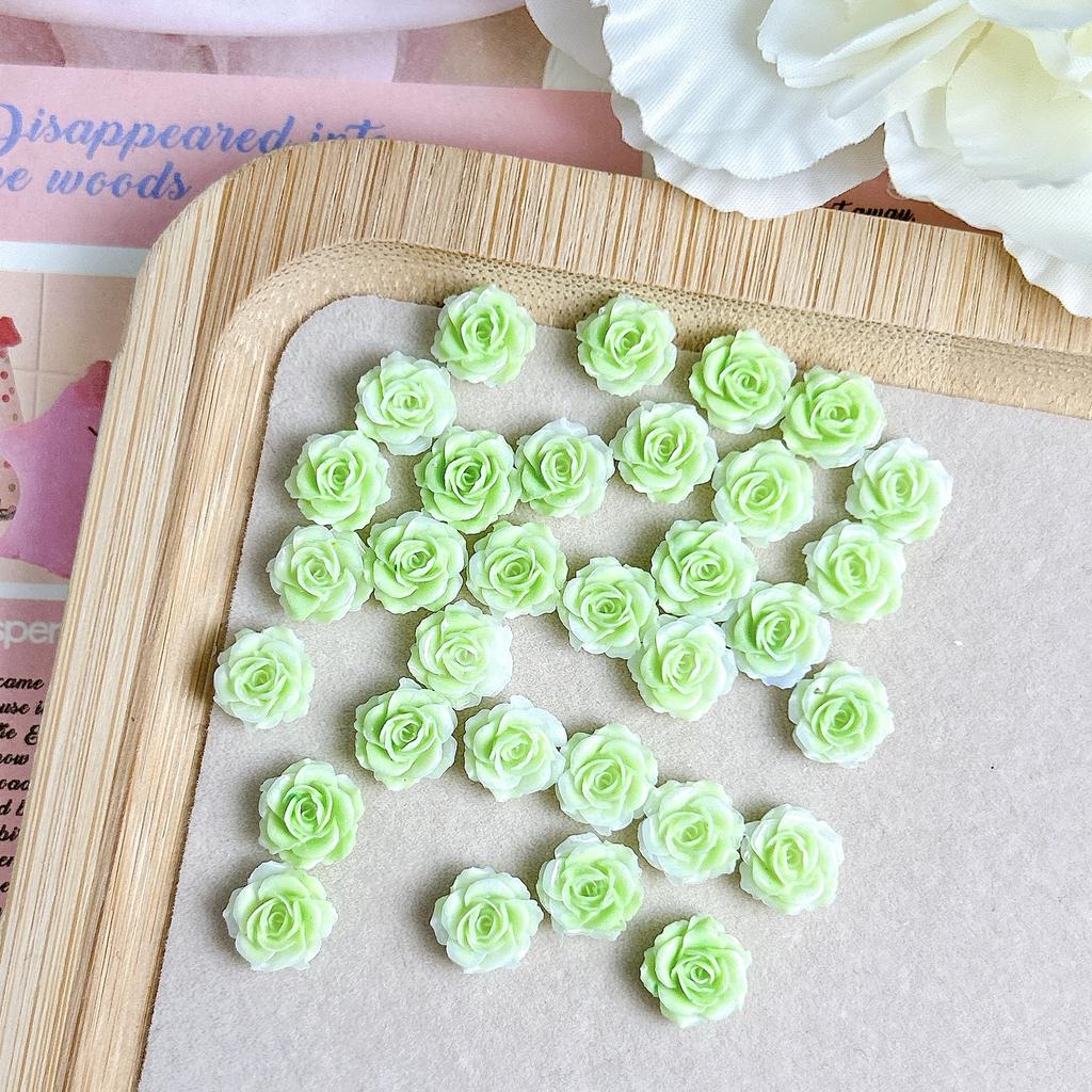Handmade Soft Flower Carved Rose Camellia Luminous Nail Art Decorations Three-Dimensional Sweet DIY Accessories